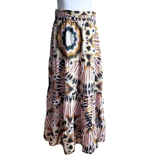 BASH CLAREN TIERED COLORFUL MIDI SKIRT - S - Picture 3 of 14